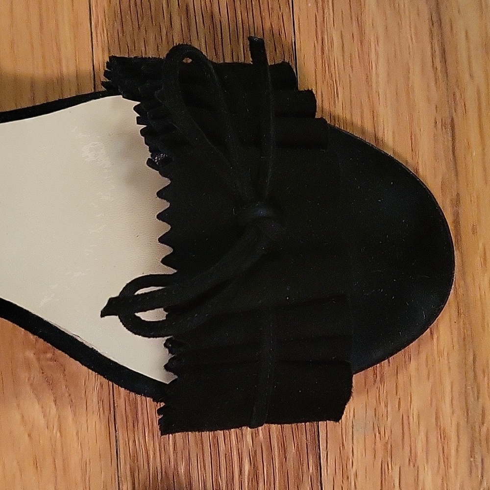 ALEXANDER WHITE Suede Stiletto Heels Sandals Shoes Black Size 38.5 ITALY 🇮🇹